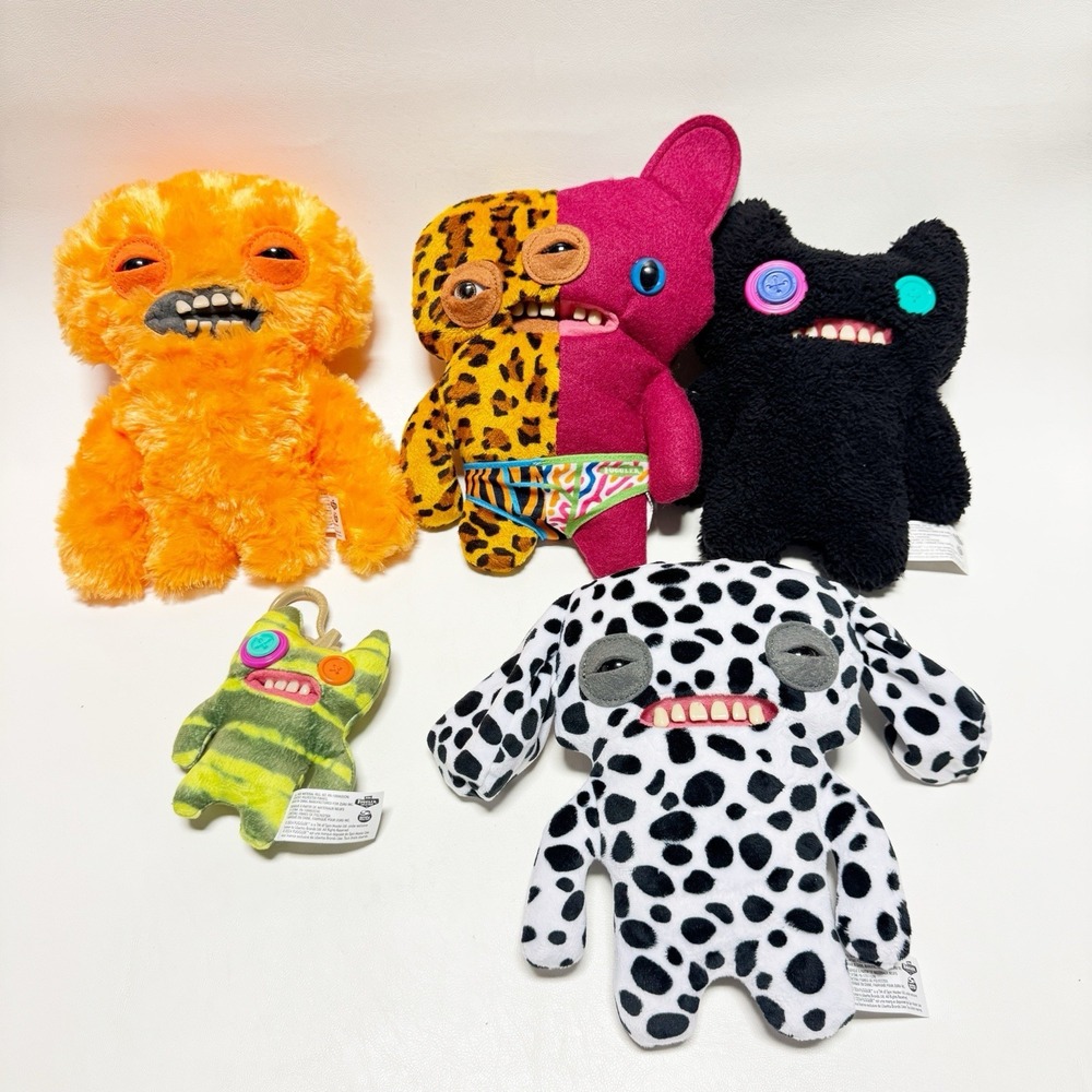 Fuggler Plush Mixed Lot of 5 Funny Ugly Monsters Zuru Multicolor Small